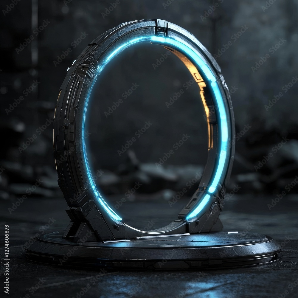 Poster the hud interface of abstract technology incorporates hologram elements and neon lights to signify a