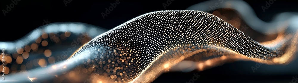 Poster the gentle flow of particles is complemented by elegant waves of colorful dust and magical ripples, 