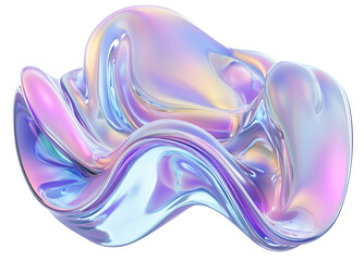Obraz premium 3d chrome neon fluid form liquid metallic shape on transparent png isolated background 