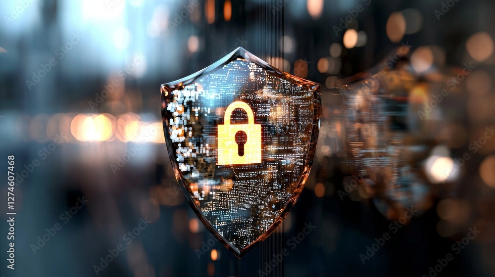 Poster protecting business and financial transaction data from cyber attacks is achieved through cyber ​​se