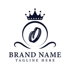 Royal Letter O Luxury Crown Logo Design Vector Illustration.