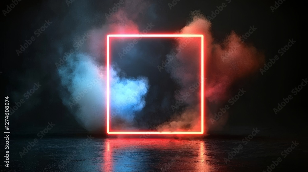 Poster a futuristic spaceship window features an abstract tech ui display with a digital hud game border pa