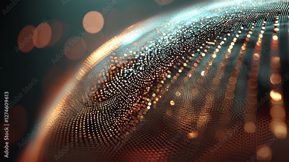Poster visual data infographics design is represented through a big data sphere visualization with text, ut