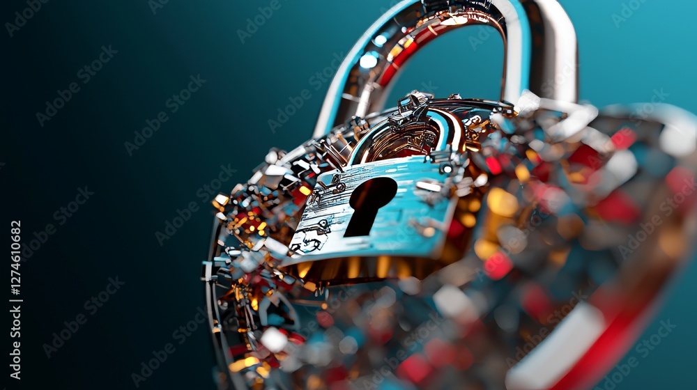 Poster protecting business and financial transaction data from cyber attacks is achieved through cyber ​​se