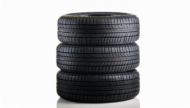 stack of tires isolated on white