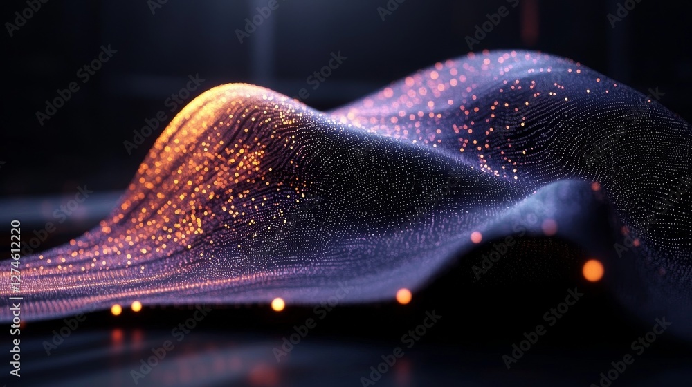 Poster violet computer technology forms the background with big data visualization and a futuristic technol