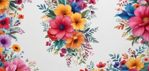 Vibrant letterhead with colorful floral patterns on a plain white background,  papers,  colorful letterhead