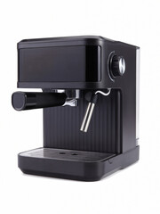 black automatic coffee machine on a white background
