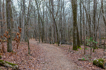 Hiking Falls Branch Trail at Lake Catherine State Park in Hot Springs Arkansas.
