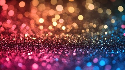 Glitter gold bokeh Colorful Blurred abstract background for birthday, anniversary, wedding, New Year Eve or Christmas.