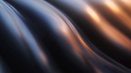 Fototapeta premium Smooth waves of color gracefully flow and converge Silky blues meet shimmering golds creating a luxurious abstract image of light and texture