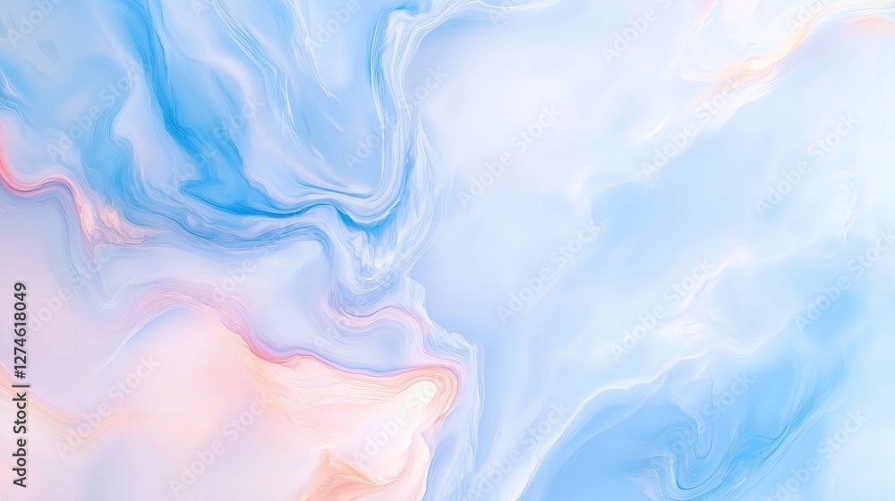 Poster dreamy abstract background with flowing waves of soft pastel colors perfect for a modern calming aes
