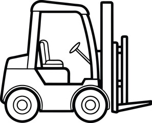 Forklift vector silhouette illustration (32).eps