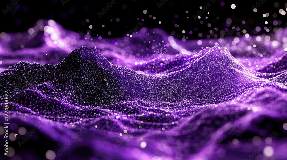 Aufkleber network connection dots and lines against a technology background