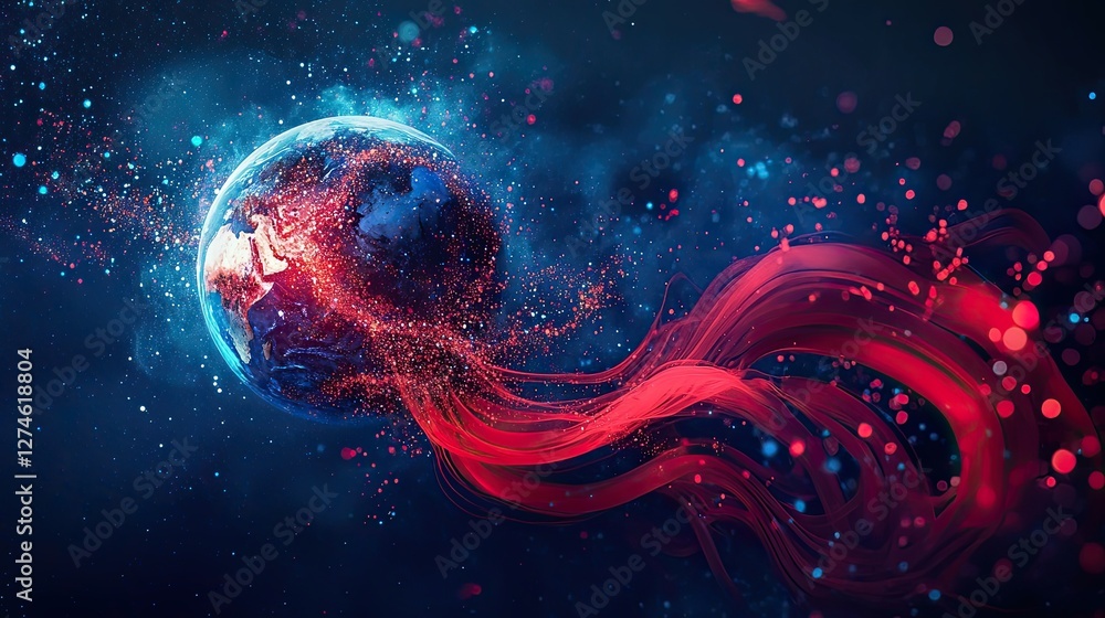 Poster abstract crypto cyber security technology set against a global network backdrop. digital theme. 3d i