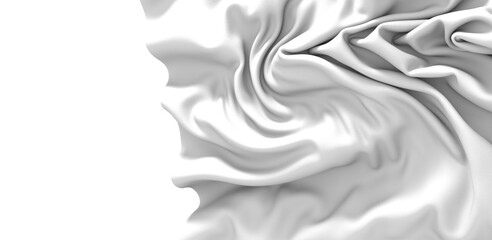 Abstract white fabric drape texture with soft folds and wrinkles. Ideal for backgrounds or design...