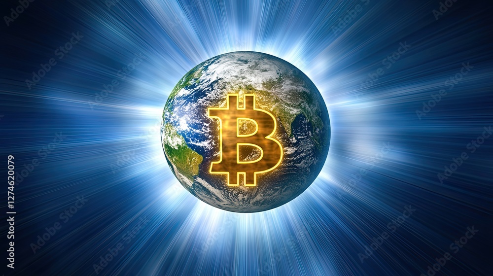 Poster bitcoin blockchain cryptocurrency digital encryption