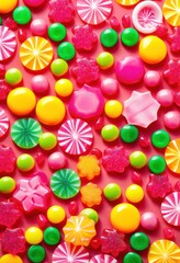 captivating display vibrant candy burst minimalist showcasing bright hues playful shapes perfect visual delight, colorful, design, surface, sweet, texture