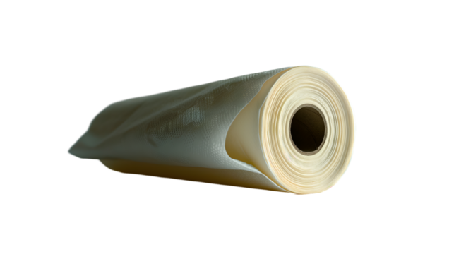 Beige Fabric Roll Soft Woven Texture, Linen Style for Background Design, isolated on transparent background.