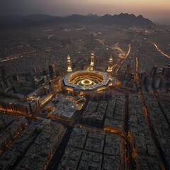 Beautiful kaaba hajj pilgrimage in mecca umra eid al adha ai generated