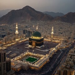 Beautiful kaaba hajj pilgrimage in mecca umra eid al adha ai generated