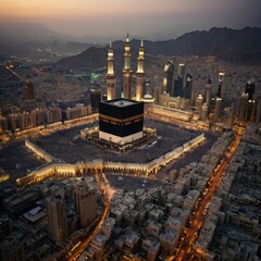 Beautiful kaaba hajj pilgrimage in mecca umra eid al adha ai generated