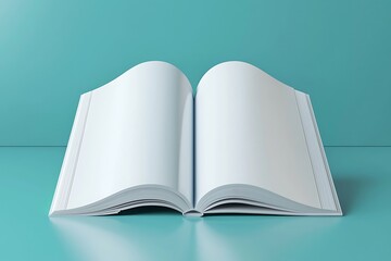 A fresh and realistic 3D magazine mockup featuring a glossy reflection, standing vertically with a blank white cover, presented in a front view.