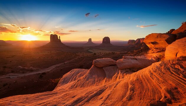monument valley at sunset