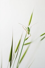 grasshopper on isolated white background. macro photo.