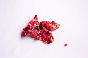 pomegranates peel on a white background