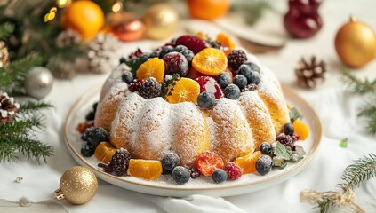 Delicious Fruit-Topped Bundt Cake Recipe: Festive Baking with Citrus and Berries for Holidays