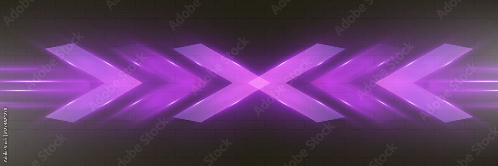 Poster futuristic speed background with glowing arrows and motion blur. digital abstract technology concept