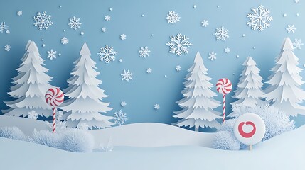 White snowflakes candy canes winter aesthetic pictures