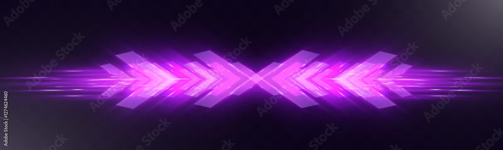 Poster futuristic speed background with glowing arrows and motion blur. digital abstract technology concept