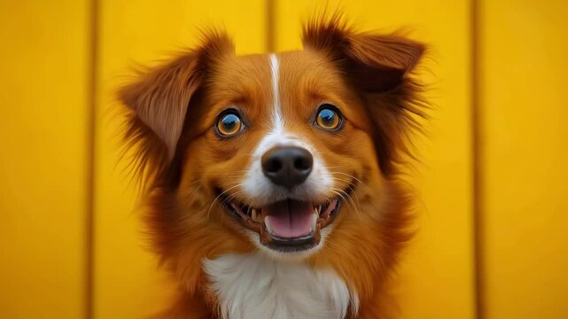 Happy Dog in a Colorful Background