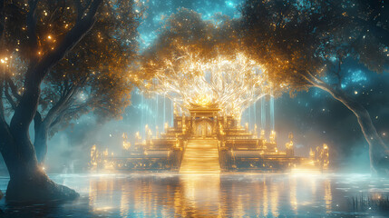Obraz premium mystical floating temple