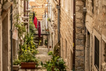 Dubrovnik, Croatia: a small street in Dubrovnik Old Town, the historic center of the city