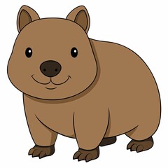 Fototapeta premium Wombat illustration smiling in a cartoon style