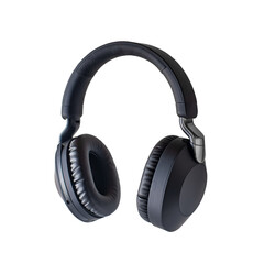 Black studio large wireless headphones on white background