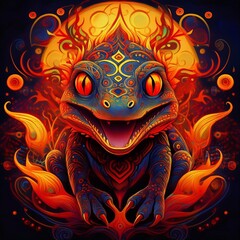 Cute fire lizard