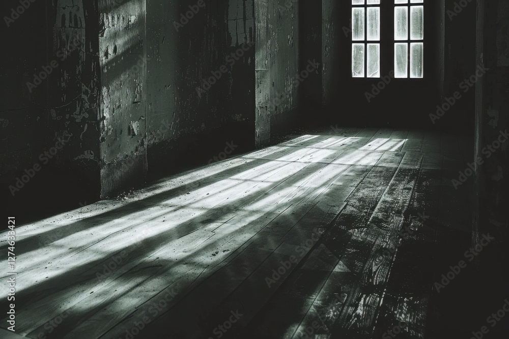 Aufkleber light beams filter through stained glass windows, creating a colorful display on polished marble flo