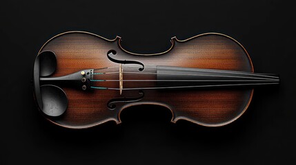 Fototapeta premium Antique violin, dark background, studio shot, musical instrument