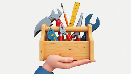 Handyman toolbox filled with essential tools for repair tasks