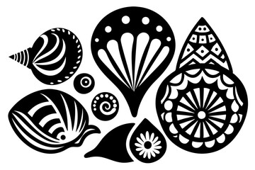 Fototapeta premium Variety of Seashell Types. Detailed Natural Patterns Showcase