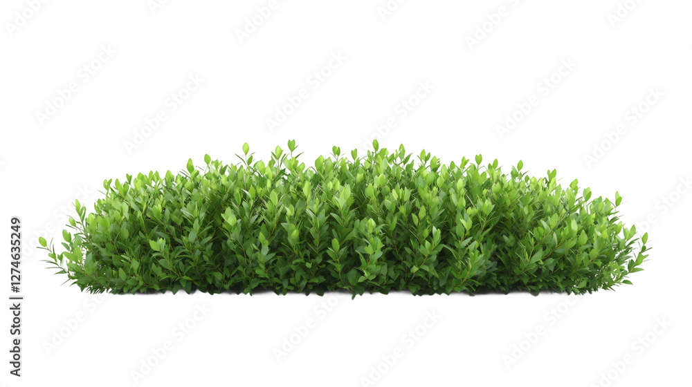 Poster Detailed 3D rendering presenting lush green bush with transparent backdrop, suitable for architectural and landscape visualization projects