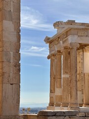 Temple in Acropolis Athens Greece with stunning columns