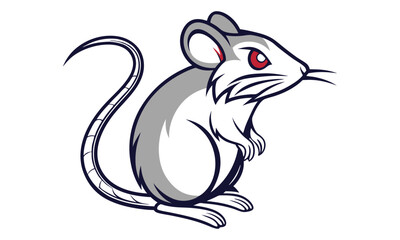 Rat vector iilustration, hand drawn illustration, detailed art vector, minimalist design, isolated on a white background