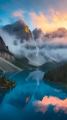 lake and mountains
