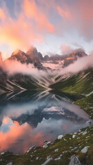 sunset in the mountains