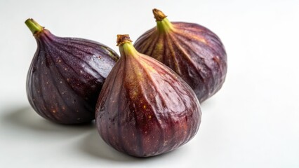 Three Figs on White Background